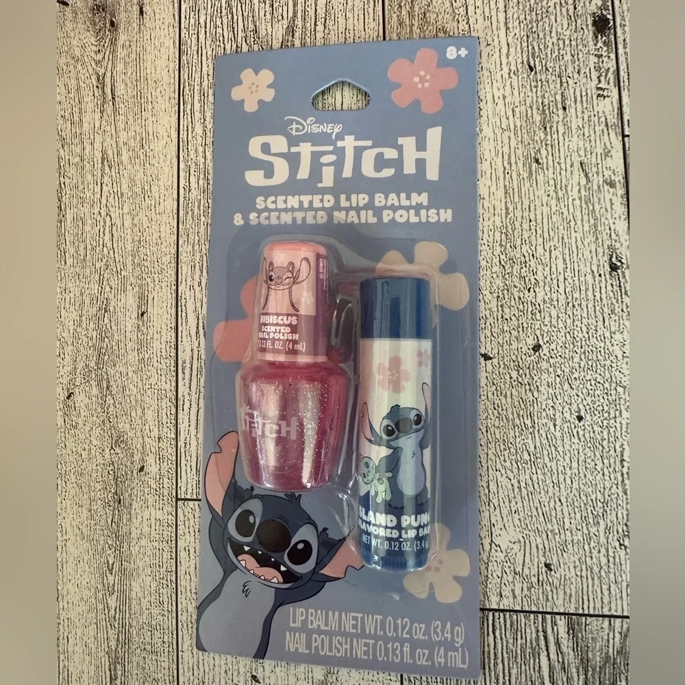 🌵 3/$15 Disney Stitch Scented Lip Balm & Nail Set ( see description)